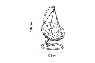 Chaise suspendue - Gris clair - 105 x 196 cm