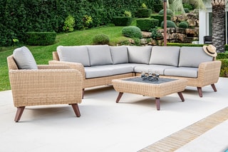 Salon de jardin d'angle - 6 places