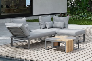 Salon de jardin modulable Vento - 4 places - 2 canapés - 2 tables multipostions - 69 x 35 x 31,5 cm