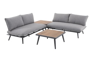 Salon de jardin Antao - 4 places - Modulable - 2 canapés - 2 tables basses 75 x 75 x 38 cm