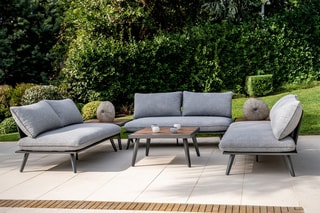 Salon de jardin Antao - 6 places - Modulable - 3 canapés - 3 tables basses 75 x 75 x 38 cm