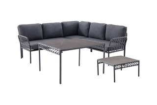 Salon de jardin Almond - 5 places - Canapé - Tables 70 x 70 x 38 cm et 97 x 97 x 65 cm
