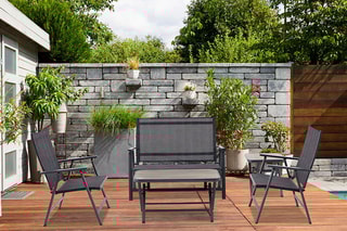 Salon de jardin Sycamore - 4 places - Canapé - 2 fauteuils - 2 tables - 45 x 45 x 45 cm / 85 x 45 x 45 cm