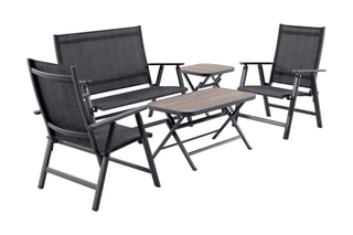 Salon de jardin Sycamore - 4 places - Canapé - 2 fauteuils - 2 tables - 45 x 45 x 45 cm / 85 x 45 x 45 cm