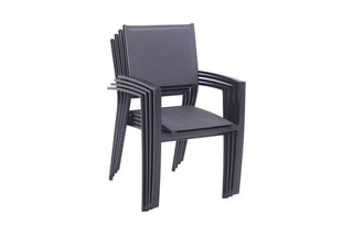 Ensemble de jardin Confort - Jusqu'à 8 places - 8 fauteuils empilables - Table extensible - 140/220 x 90 x 75 cm