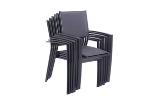 Ensemble repas Eytelia - 10 places - Table 276,5 x 95 x 74 cm - 10 fauteuils empilables
