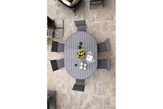 Ensemble de jardin - Jusqu'à 8 places - Table extensible 150/200 x 141 x 76 cm - 6 chaises empilables