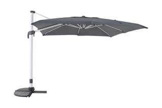 Parasol déporté carré - Gris et blanc - 3 x 3 x 2,64 m