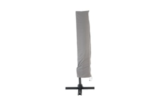 Ensemble parasol carré déporté avec pied - Housse de protection - 4 lests - Parasol déporté - 3 x 3 x 2,57 m