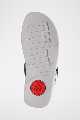 Leren Sandalen met Sleehak Zilverkleurig