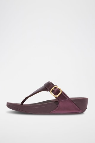 Leren Sandalen met Sleehak Paars