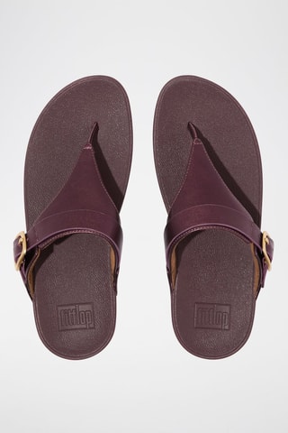 Leren Sandalen met Sleehak Paars