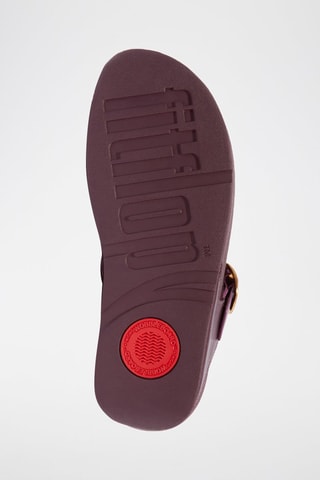 Leren Sandalen met Sleehak Paars