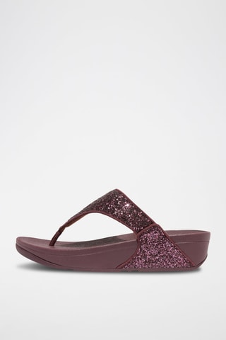 Glinsterende Sandalen met Sleehak - Paars