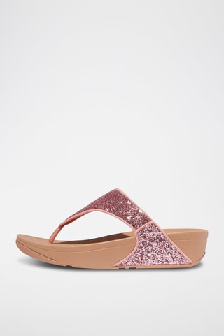 Glinsterende Sandalen met Sleehak - Roze