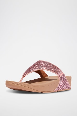 Glinsterende Sandalen met Sleehak - Roze