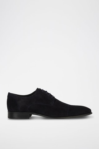 Kalfsnubuck Derby’s - Marineblauw