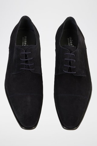 Kalfsnubuck Derby’s - Marineblauw