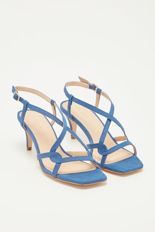 Nubuck Sandalen met Hak Zadia Blauw