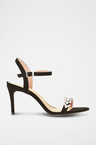 Nubuck Sandalen met Hak Ojao Zwart