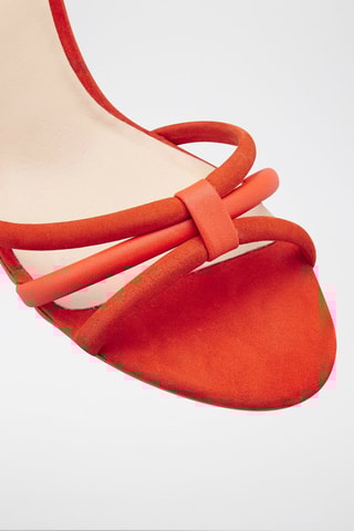 Leren Sandalen met Hak Oranje