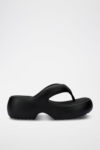 Platform Slippers Free Fuzzy - Zwart