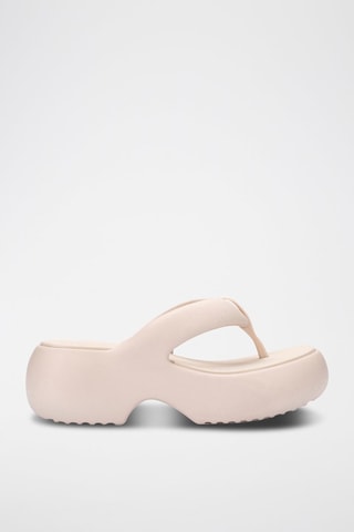Platform Slippers Free Fuzzy - Beige