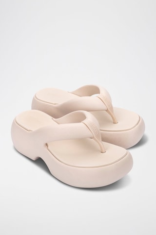 Platform Slippers Free Fuzzy - Beige