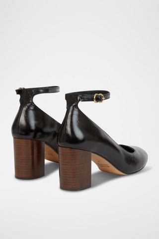 Kalfsleren Sandalen met Hak - Zwart