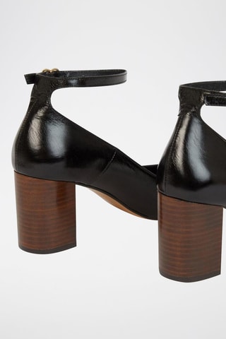 Kalfsleren Sandalen met Hak - Zwart