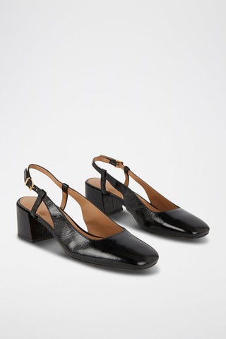 Geitenleren Sandalen met Hak - Zwart