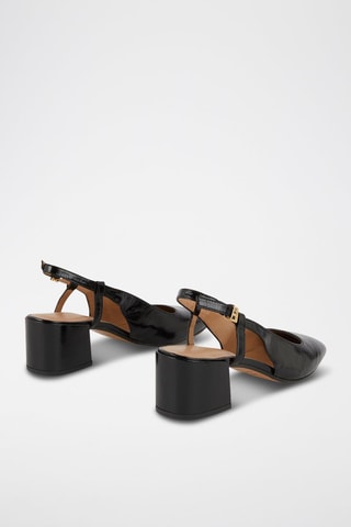 Geitenleren Sandalen met Hak - Zwart