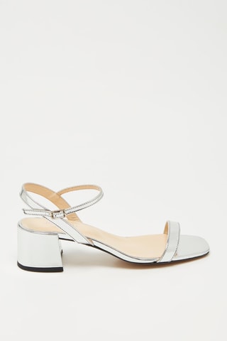 Geitenleren Sandalen - Zilverkleurig