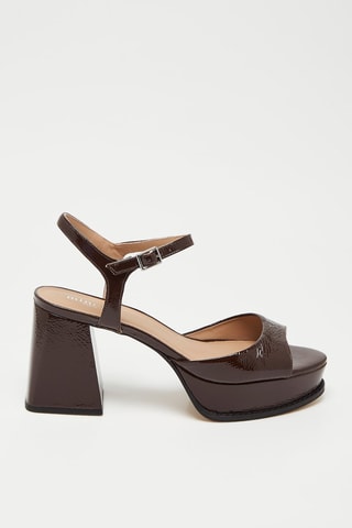 Geitenleren Sandalen met Hak - Bordeauxrood