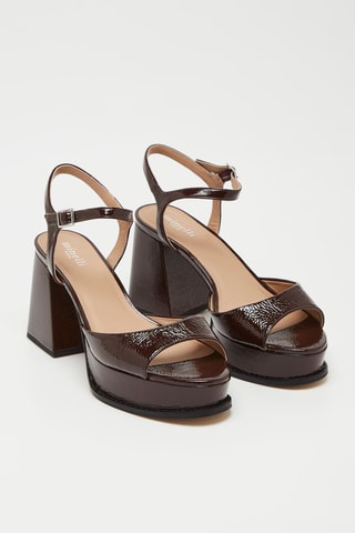 Geitenleren Sandalen met Hak - Bordeauxrood