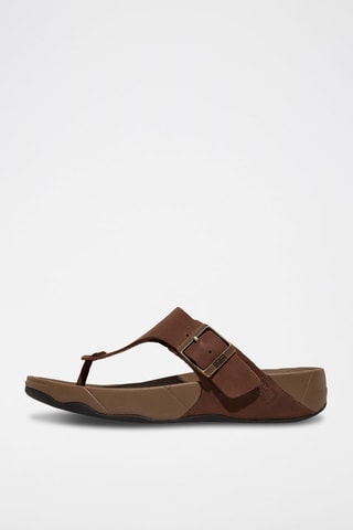 Leren Sandalen met Sleehak 9 Trakk II - Bruin