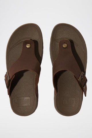 Leren Sandalen met Sleehak 9 Trakk II - Bruin