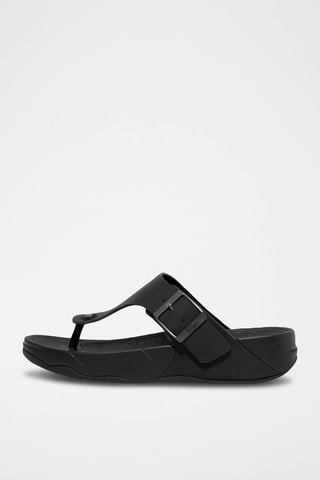 Leren Sandalen met Sleehak Trakk II - zwart