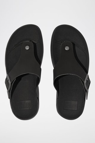 Leren Sandalen met Sleehak Trakk II - zwart