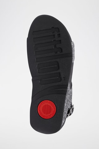 Sandalen met Sleehak - Zwart en Zilverkleurig