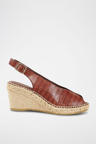 Leren Sandalen Met Sleehak Nala - Bruin