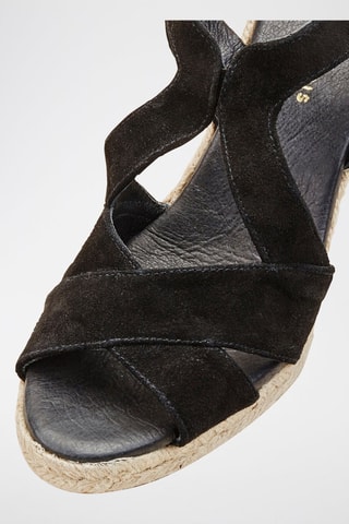 Nubuck Sandalen met Sleehak Nida - Zwart