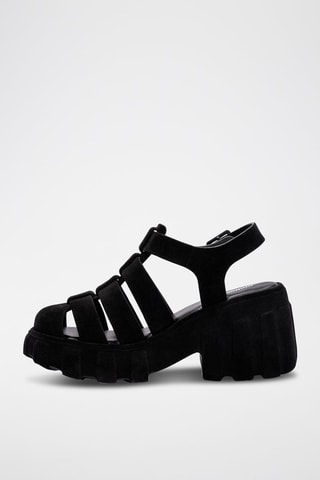 Velours Platform Waterschoenen Megane Velvet - Zwart
