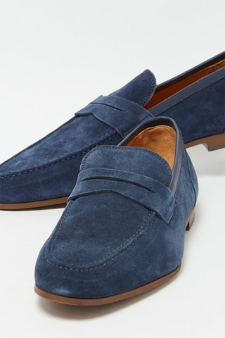 Nubuck Mocassins - Indigoblauw