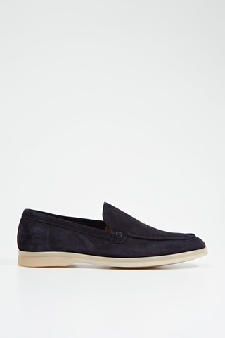 Kalfsnubuck Mocassins Anatelio - Marineblauw