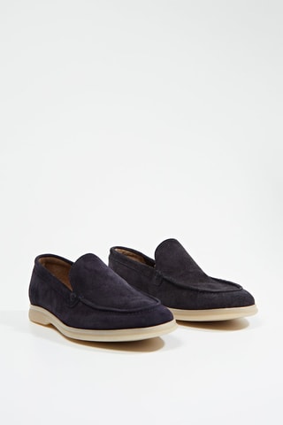 Kalfsnubuck Mocassins Anatelio - Marineblauw