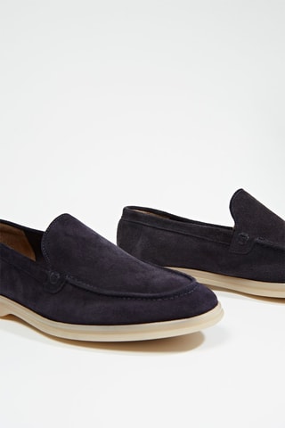 Kalfsnubuck Mocassins Anatelio - Marineblauw