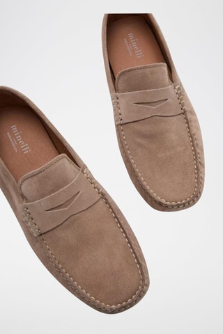 Kalfssplitleren Mocassins Pieric - Beige
