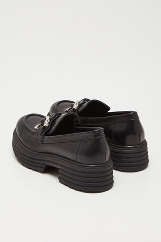 Mocassins com plataforma em couro de vitelo - Preto