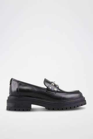 Lakleren Mocassins met Sleehak Verica - Zwart
